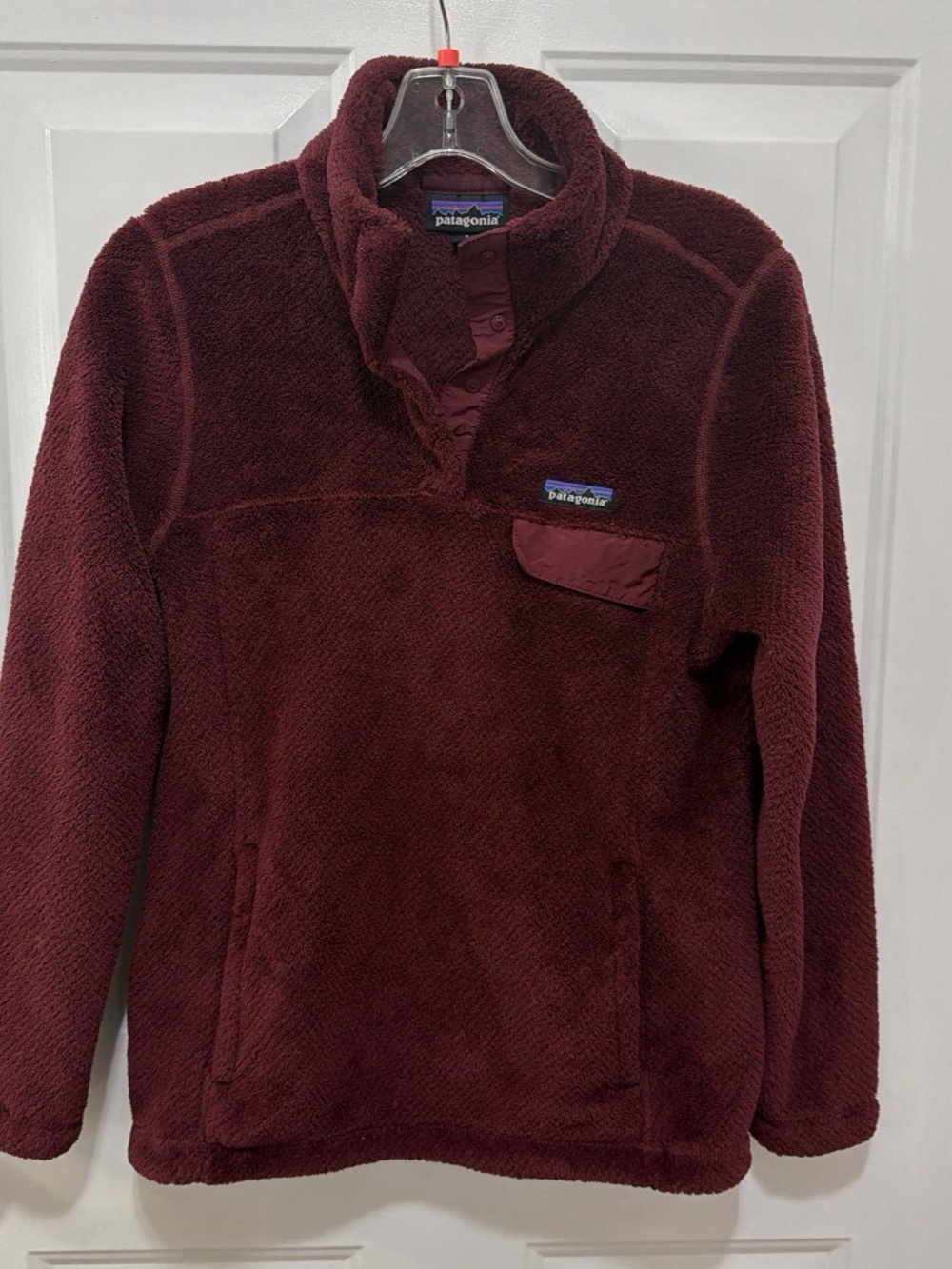 Patagonia Re-Tool Snap-T Pullover Fleece in burgundy Sz Small